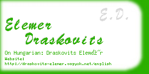elemer draskovits business card